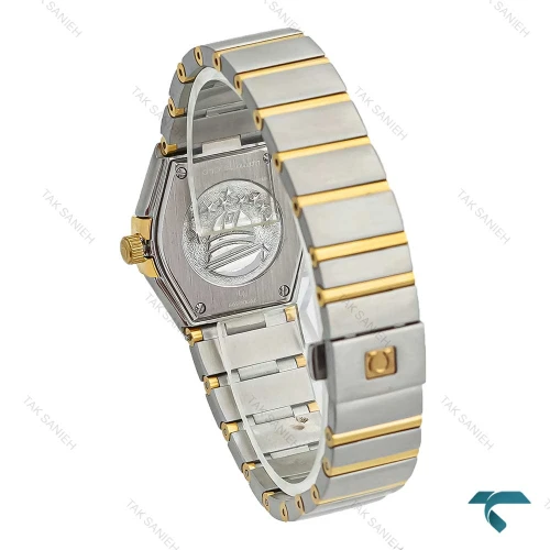 ساعت زنانه امگا کانسلیشن دورنگ طلایی دورنگین صفحه سبز Omega-7344-L