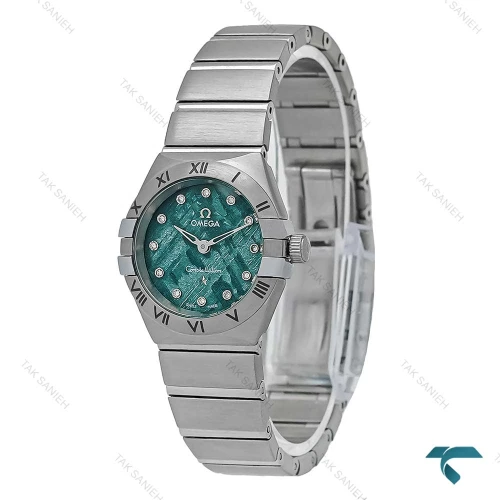 ساعت امگا کانسلیشن زنانه سیلور صفحه سبز شهاب سنگی Omega-7345-L