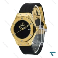 ساعت زنانه هابلوت طلایی صفحه مشکی مهندسی Hublot-7364-L
