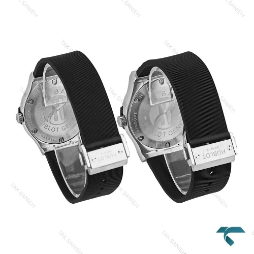 ساعت ست هوبلو سیلور مشکی صفحه مهندسی Hublot-7368-S