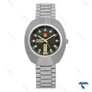 ساعت رادو تخم مرغی مردانه سیلور صفحه مشکی Rado-7371-G