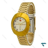 ساعت مچی رادو تخم مرغی مردانه هزار نگین طلایی Rado-7374-G