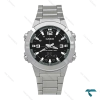 ساعت مچی کاسیو AMW-870 مردانه اصل سیلور صفحه مشکی Casio-7414-G