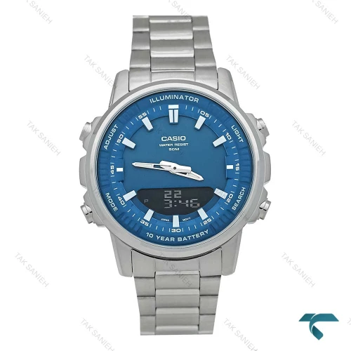 ساعت مردانه کاسیو AMW-880 اورجینال سیلور صفحه آبی Casio-7415-G