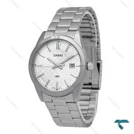 ساعت کاسیو مردانه MTP-VD03 اورجینال نقره ای صفحه سفید Casio-7416-G