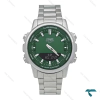 ساعت کاسیو AMW-880 مردانه اورجینال نقره ای صفحه سبز Casio-7418-G