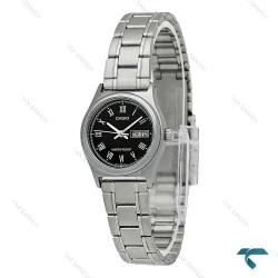ساعت کاسیو LTP-V006D-1B زنانه سیلور صفحه مشکی Casio-7458-L