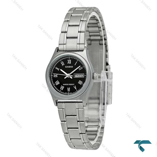 ساعت کاسیو LTP-V006D-1B زنانه سیلور صفحه مشکی Casio-7458-L