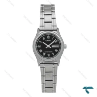 ساعت کاسیو LTP-V006D-1B زنانه سیلور صفحه مشکی Casio-7458-L