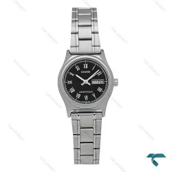 ساعت کاسیو LTP-V006D-1B زنانه سیلور صفحه مشکی Casio-7458-L