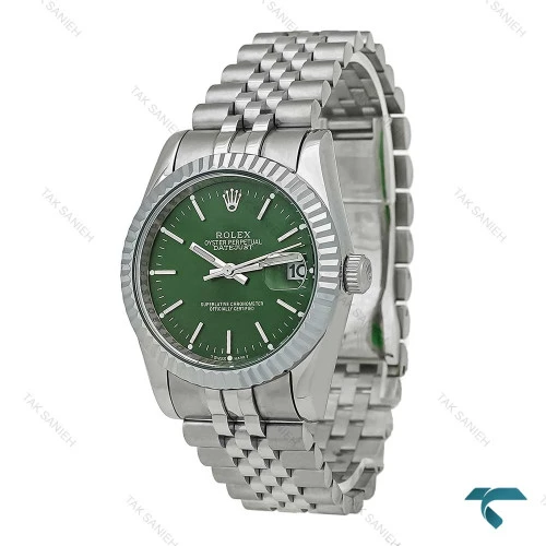 ساعت مردانه Rolex استیل صفحه سبز خطی Rolex-7484-G