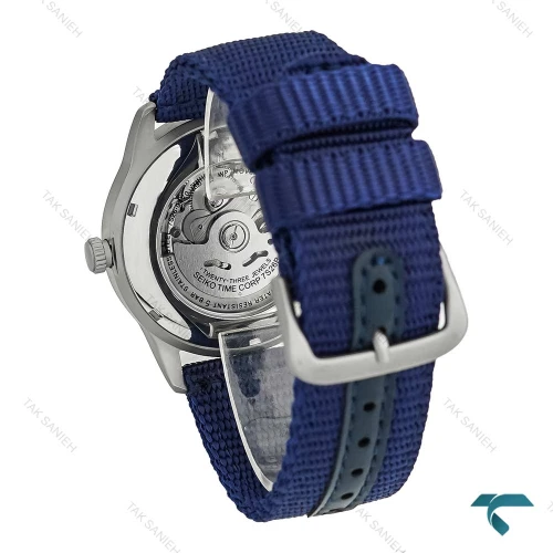 ساعت مچی سیکو 5 اسپرت مردانه سیلور بند برزنت سرمه ای Seiko-7510-G