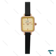 ساعت دنیل ولینگتون مینی مستطیلی رزگلد صفحه نباتی بند چرم DW-8723-L