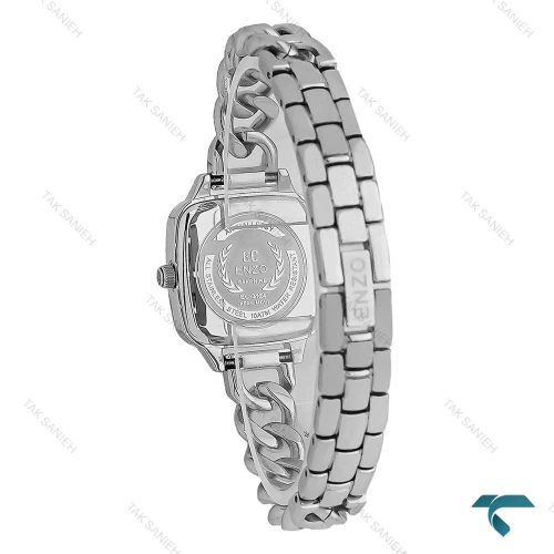 ساعت مچی زنانه انزو EC-3124 بند کارتیه ای سیلور صفحه سبز Enzo-8724-L