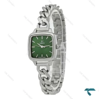 ساعت مچی زنانه انزو EC-3124 بند کارتیه ای سیلور صفحه سبز Enzo-8724-L