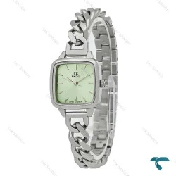 ساعت انزو زنانه بند کارتیه ای EC-3124 سیلور صفحه سبز یواش Enzo-8730-L
