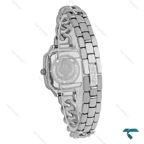 ساعت انزو زنانه بند کارتیه ای EC-3124 سیلور صفحه سبز یواش Enzo-8730-L
