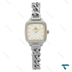 ساعت زنانه انزو EC-3124 بند کارتیه ای دورنگ طلایی صفحه سفید Enzo-8732-L