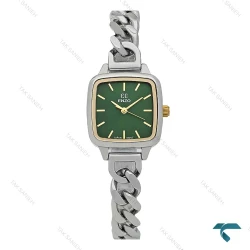 ساعت انزو اورجینال زنانه EC-3124 بند کارتیه ای دورنگ طلایی صفحه سبز Enzo-8733-L