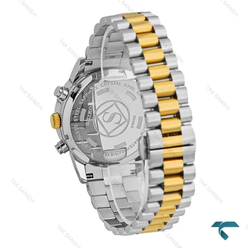 ساعت سیکو Vip مردانه سه موتوره دورنگ طلایی Seiko-8742-G