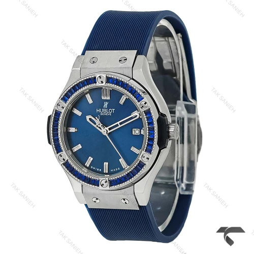 ساعت زنانه هابلوت سیلور سرمه ای دورنگین Hublot-9857-L
