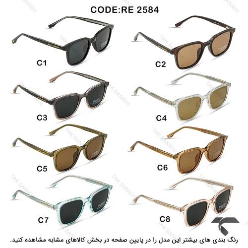 عینک دودی جنتل مانستر RE2584-2 پلاریزه فریم قهوه ای GentleMonster-9884-U