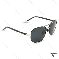 عینک دودی پورشه دیزاین P1089-2 پلاریزه مردانه سیلور مشکی Porsche-9904-G