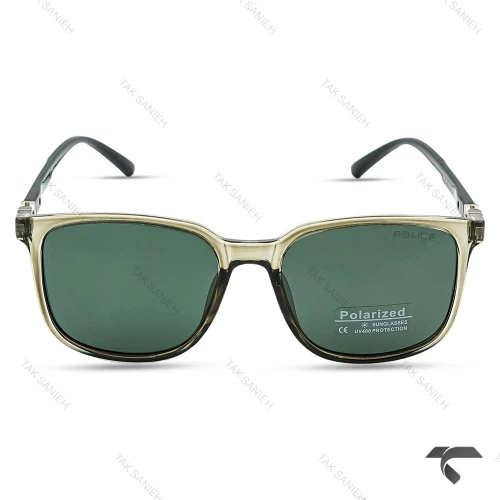 عینک آفتابی پلیس RE2597-6 دسته 360 درجه مردانه سبز Police-10029-G