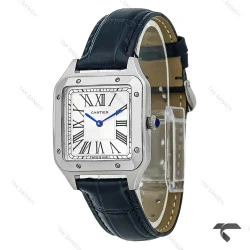 ساعت کارتیر سانتوس دومونت زنانه سیلور بند سرمه ای متوسط Cartier-10615-G