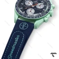 امگا سواچ ماموریت به زمین سبز سرمه ای بند رابر جدید Swatch-10207-U