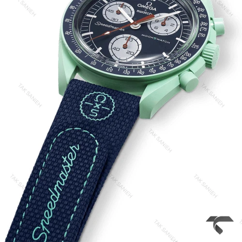 امگا سواچ ماموریت به زمین سبز سرمه ای بند رابر جدید Swatch-10207-U