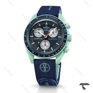 امگا سواچ ماموریت به زمین سبز سرمه ای بند رابر جدید Swatch-10207-U