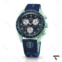 امگا سواچ ماموریت به زمین سبز سرمه ای بند رابر جدید Swatch-10207-U