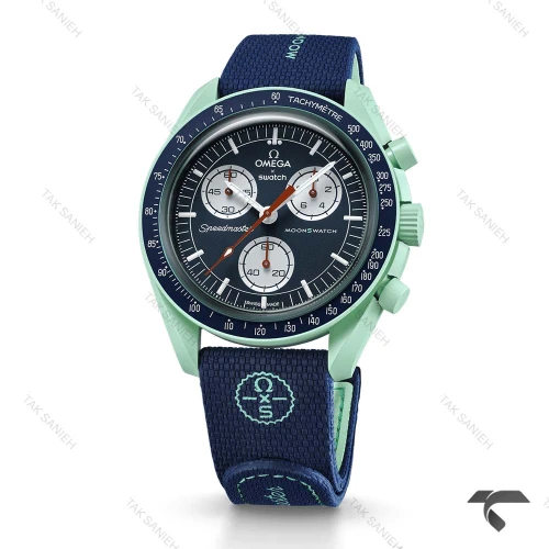 امگا سواچ ماموریت به زمین سبز سرمه ای بند رابر جدید Swatch-10207-U