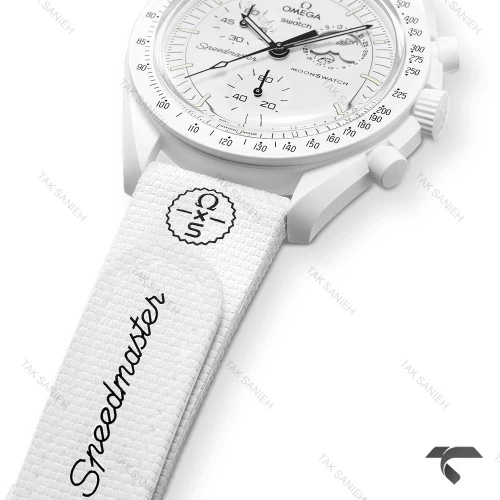 امگا سواچ ماموریت به ماه بند رابر جدید سفید Swatch-10217-U