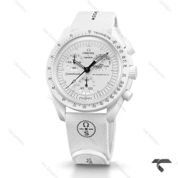 امگا سواچ ماموریت به ماه بند رابر جدید سفید Swatch-10217-U