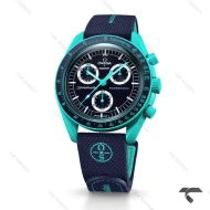 امگا سواچ ماموریت به زمین POLAR LIGHTS بند رابر جدید Swatch-10220-U