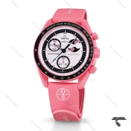 ساعت امگا سواچ ماموریت به ماه صورتی بند رابر جدید Swatch-10223-U
