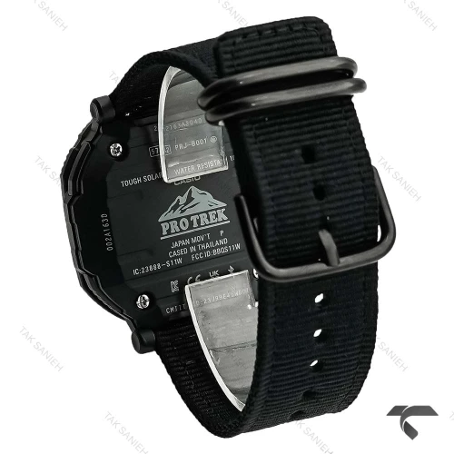 ساعت پروترک مردانه فول مشکی بند برزنتی Protrek-10160-G
