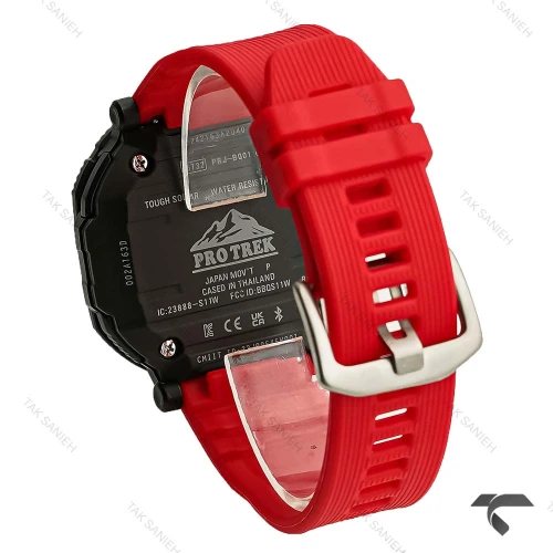 ساعت کاسیو پروترک مردانه قرمز مشکی بند رابر Protrek-10161-G