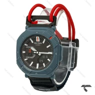 ساعت کاسیو پروترک PRJ-B001 سرمه ای بند برزنتی کشی قرمز Protrek-10166-G