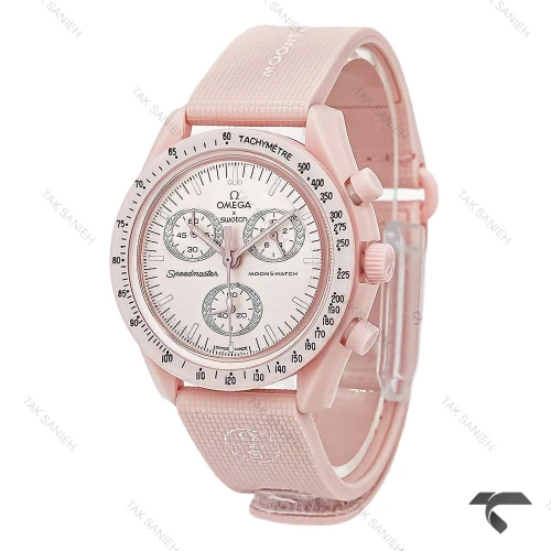 امگا سواچ ماموریت به ونوس بند رابر صورتی Swatch-10200-U