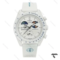 ساعت امگا سواچ مون واچ من همه رو شکست میدم... سفید Swatch-10201-U