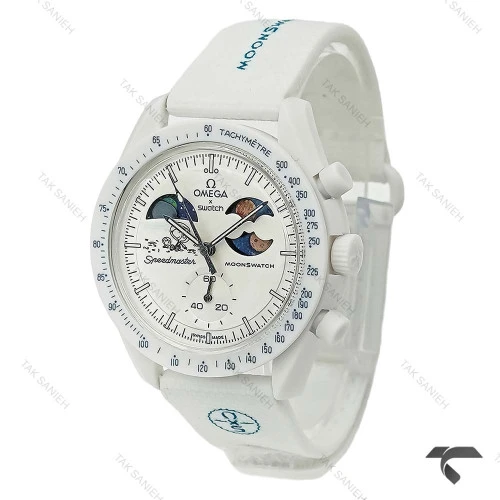 ساعت امگا سواچ مون واچ من همه رو شکست میدم... سفید Swatch-10201-U