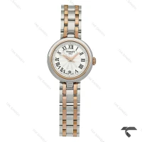 ساعت تیسوت Bellissima زنانه دورنگ رزگلد ایندکس یونانی تقویم دار Tissot-10202-L