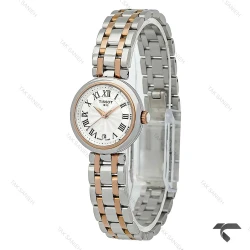 ساعت تیسوت Bellissima زنانه دورنگ رزگلد ایندکس یونانی تقویم دار Tissot-10202-L