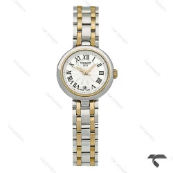 ساعت زنانه تیسوت Bellissima دورنگ طلایی ایندکس یونانی تقویم دار Tissot-10203-L