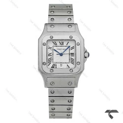کارتیر سانتوز زنانه استیل صفحه سفید مدیوم Cartier-5958-L