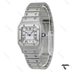 کارتیر سانتوز زنانه استیل صفحه سفید مدیوم Cartier-5958-L