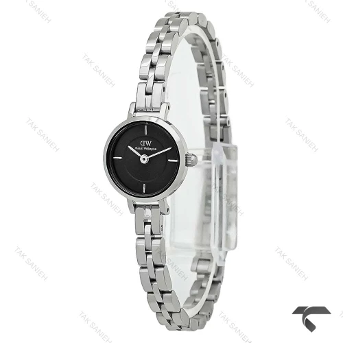 ساعت DW زنانه مینی Petite سیلور صفحه مشکی بندفلزی DW-10438-L
